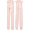 thumbnail image 3 of 2 Pairs Girls' Ultra Soft Pro Dance Tights Ballet Transition Daily Student Tights (Toddler/Little Kid/Big Kid), 3 of 7