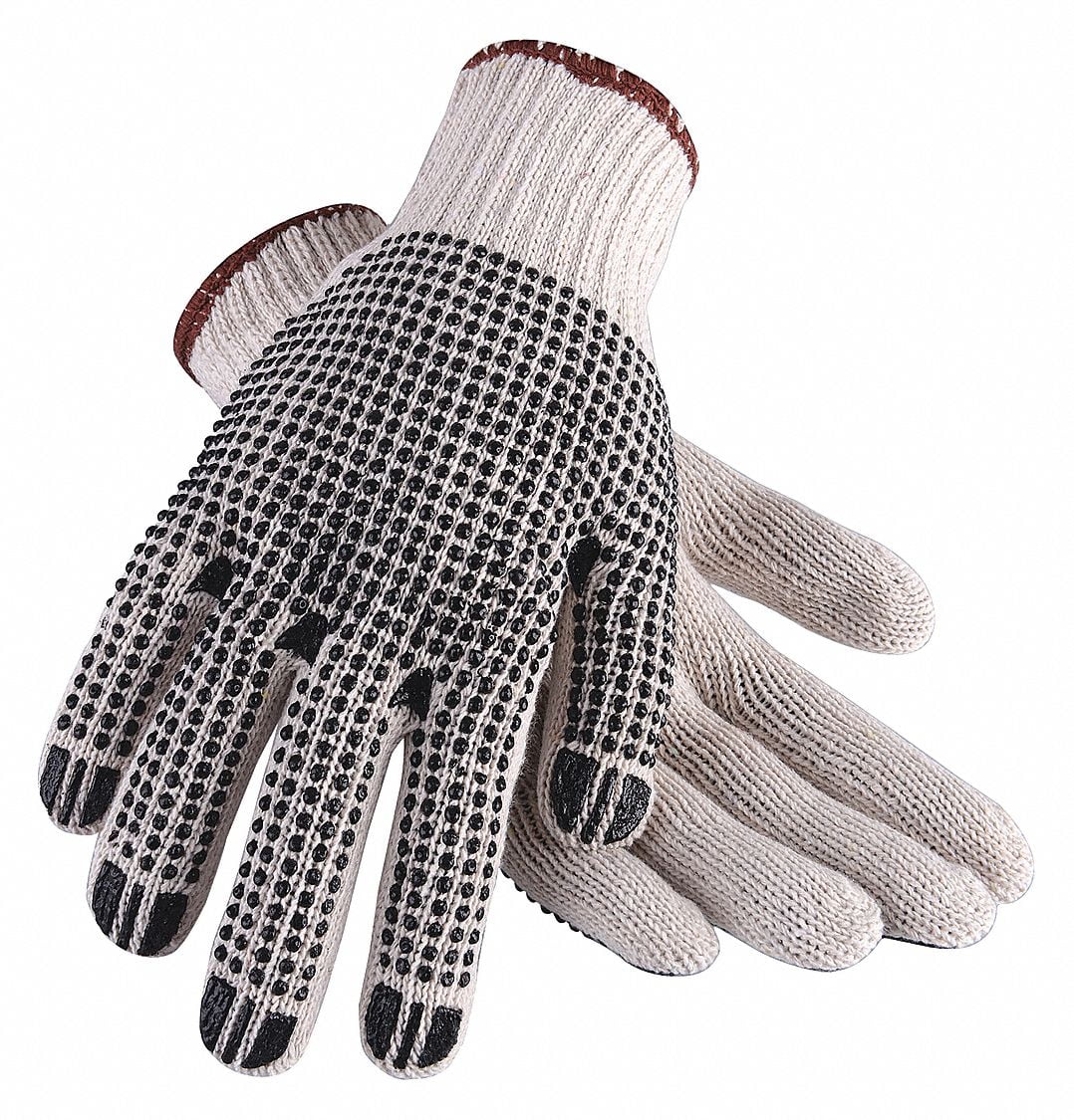 CONDOR 2UTZ4 Knit Gloves,Beige,L,PR PK 12 