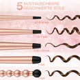 thumbnail image 5 of USTAR 5 in 1 Ceramic Curling Iron Wand Set with 5 Interchangeable Ceramic Barrels (0.35'' to 1.25'') and Heat Resistant Glove - Rose Gold, 5 of 8