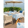 thumbnail image 5 of Outdoor Tablecloth with Umbrella Hole for Patio/Picnic/Party/Camping, Blue Octopus Coastal Waterproof Table Cloth Rectangle Table Cover Washable, Coral Summer Beach Nautical Ocean Blue (60"x 84"), 5 of 8