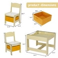 thumbnail image 3 of LAZY BUDDY 3-Piece Kids Table and Chairs Set, Wood Children Activity Desk Indoor Toddler Play Table and 2 Chairs Set with Storage, 3 of 11