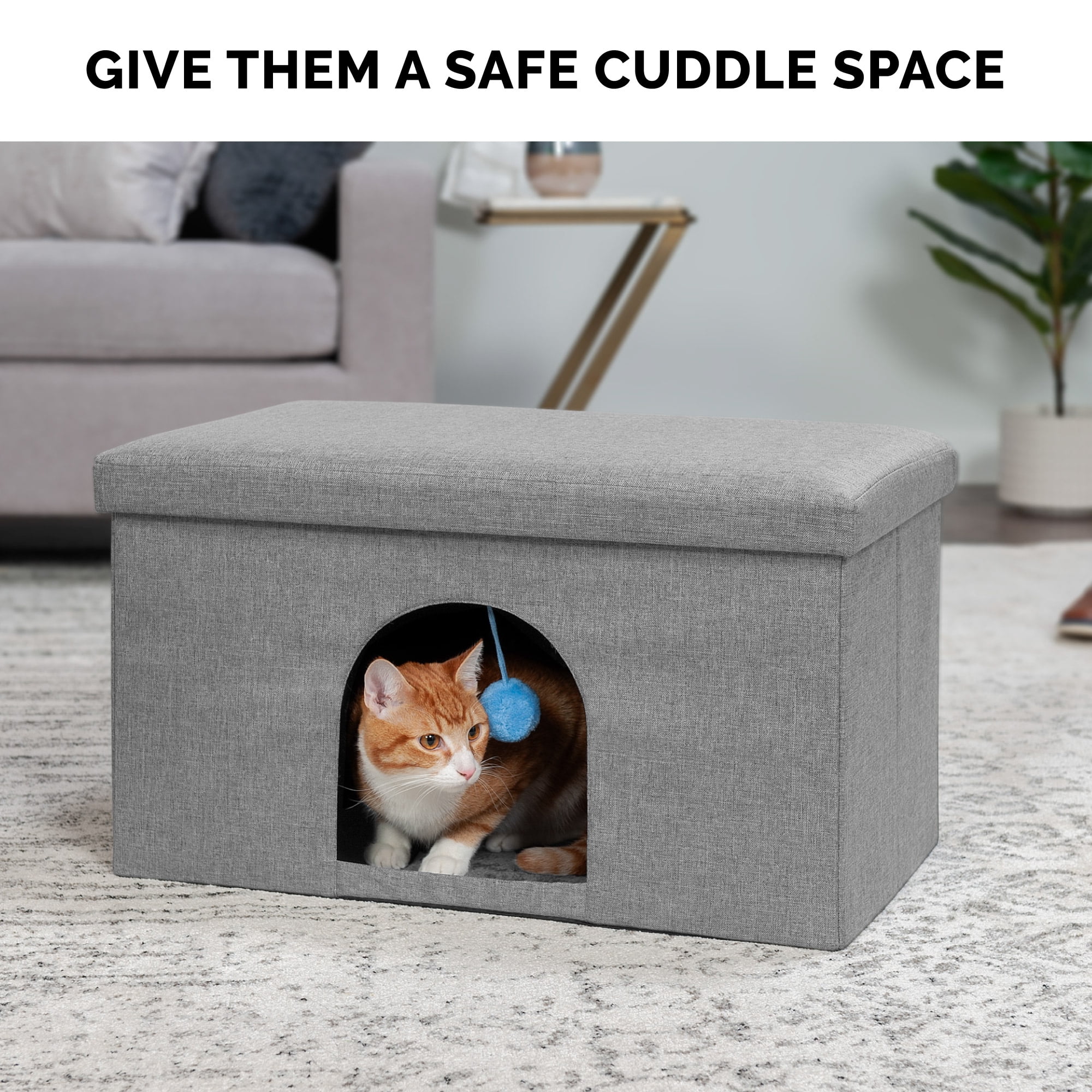 FurHaven Pet Products Large Pet House Ottoman for Dogs & Cats - Stormy Gray