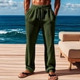 thumbnail image 4 of Pantalones largos para hombre, de color liso, con cordón, informales, de moda, largos, para hombre, 4 of 9