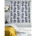 thumbnail image 3 of Blue Floral Sheer Curtains 72 Inch Length 2 Panels Set Window Treatments, Abstract Watercolor Flower Leaf Plant Rod Pocket Semi Curtains for Living Room/Bedroom/Kitchen Décor, 104"W x 72"L, 3 of 7