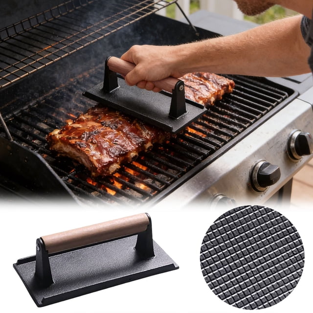 BotaniNest Meat Heavy Rectangular Meat | Metal Meat Suitable For Frying Pans Meal Preparation Cooking Barbecuing Camping Picnics Restaurants Households