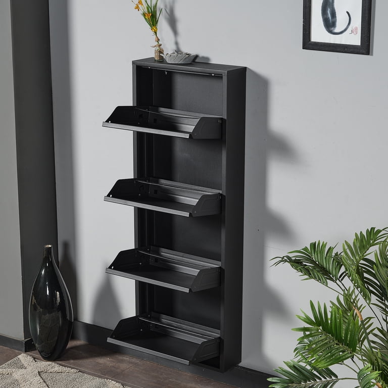 Flip Drawer Shoe Cabinet, Storage Organizer, Freestanding Shoe