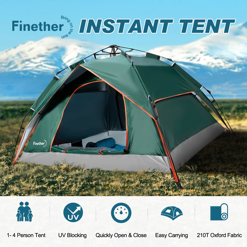 Pop Up Tent, 4Person Instant Setup Dome Camping Tent, Lightweight PopUp Beach Tent, Party Tent Pop Up Tent, 4Person Instant Setup Dome Camping Tent, Lightweight PopUp Beach Tent, Party Tent