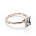 thumbnail image 3 of JeenMata Minimalist - 1 Carat Emerald Cut - Solitaire Prong Setting Ring - 18K Rose Gold Plating over Silver, 3 of 7