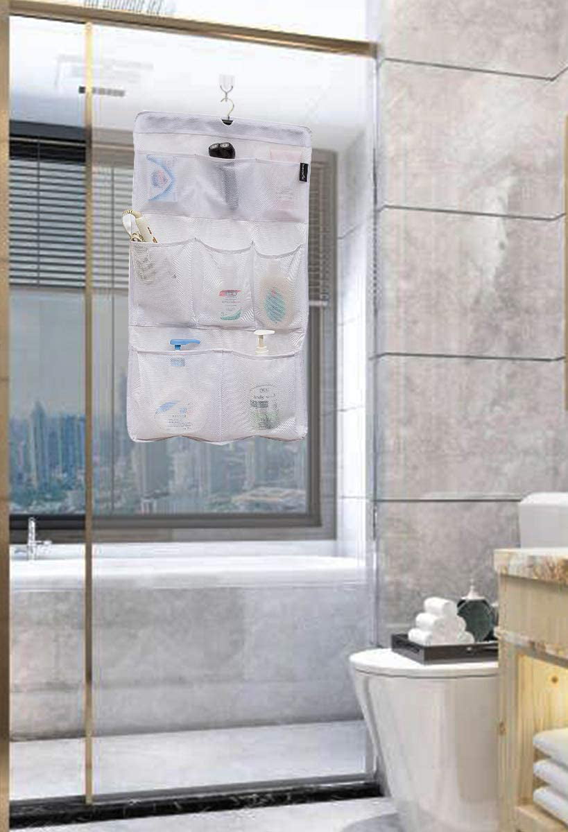Bathroom Organizer Hanging Shower Caddy with Quick Dry Thick Mesh Pockets 