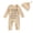 Beige, variant on Newborn Baby Boy Girl Clothes Funny Letter Print Outfits Gender Neutral One Piece Romper 2-piece Set(Beige,3-6 Months)