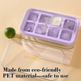 thumbnail image 5 of Partheme Ice Cube Tray with Lid and Bin - Ice Cube Trays for Freezer, Stackable Ice Bucket with Storage Container for Kitchen, RV, Cocktail, Coffee , Purple, 5 of 6