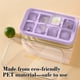 thumbnail image 5 of Caja para hacer hielo con bandeja de hielo cubierta de silicona - Caja casera para hacer cubitos de hielo, 8 compartimentos de liberación fácil, tapa sellada, multiusos para congelar, 5 of 6