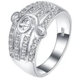 thumbnail image 1 of 1Pc Note Ring Music Note Finger Ring Fashionable Ring Creative Diamond Ring Silver(Size 9), 1 of 8