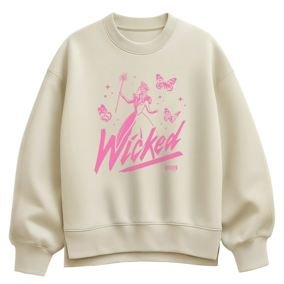 Wicked - Sketch Glinda - Women's Oversized Fleece Crew Sweatshirt