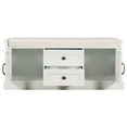 thumbnail image 4 of Harper & Bright Designs Wooden Storage Bench with 2 Drawers and 2 Cabinets, Entryway Shoe Bench with Removable Cushion for Living Room, White, 4 of 11