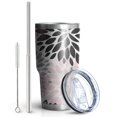 thumbnail image 2 of 30oz Pink Floral and Petal Pattern Tumblers Stainless Steel Tumbler with Lid and Straw,Vacuum Insulated Double Wall Travel Tumbler Cups Mug with Cleaning Brush for Coffee,Tea, 2 of 7