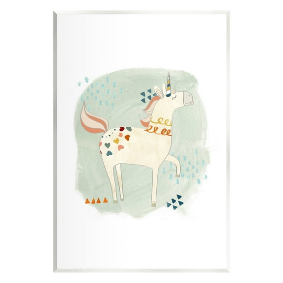 Stupell Industries Soft Patterned Unicorn Animals & Insects Painting Unframed Art Print Wall Art, 10 x 15