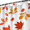 thumbnail image 5 of Autumn Leaves Harvest Thanksgiving Shower Curtain for Bathroom with Hooks and Weighted Hem, Polyester Fall Pumpkins Maple Waterproof Bath Curtains Hotel Style - Machine Washable,72x72in, 5 of 5