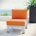 thumbnail image 2 of Ergode Shore Armless Outdoor Patio Aluminum Chair - Silver Orange, 2 of 4