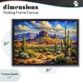 thumbnail image 4 of Stupell Industries Southwestern Majestic Saguaro Desert Landscape Black Floating Frame Canvas Art, 31 x 21, by Creative Studio, 4 of 8