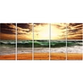 thumbnail image 2 of Raging Green Waves At Sunset - Large Seashore Canvas Print, 2 of 3