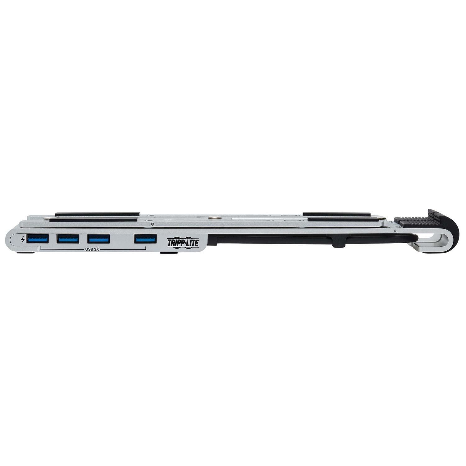 Tripp Lite Laptop Stand with 4-Port USB 3.2 Hub, 4x USB-a, Thunderbolt 3, PD Charging, Silver