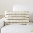 thumbnail image 4 of Mina Victory Life Styles Woven Lines And Dots 12"X20" Lt Grey Indoor Throw Pillow, 4 of 6