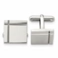 thumbnail image 5 of Auriga Fine Jewelry Stainless Steel Polished Square Cufflinks for Men, 5 of 6