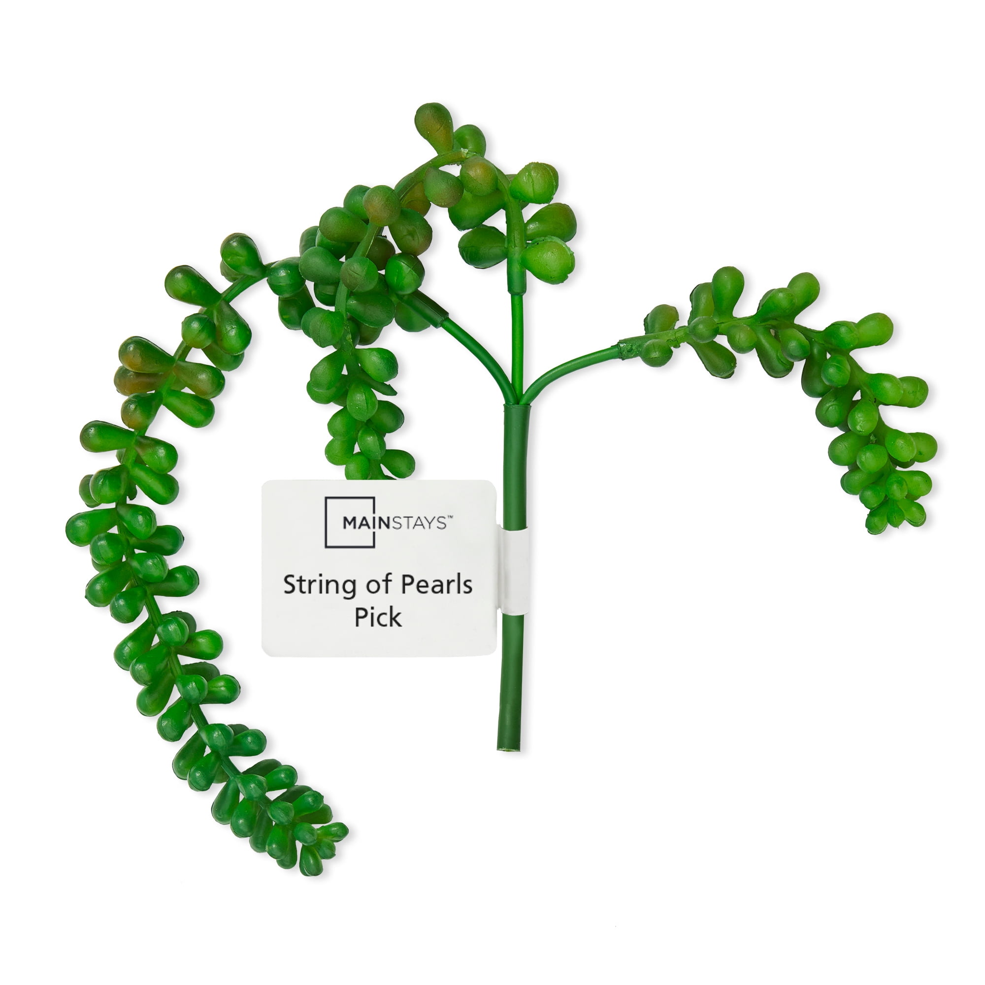(2 pack) Mainstays Artificial Succulent Pick 12 inch Dark Green String of Pearls