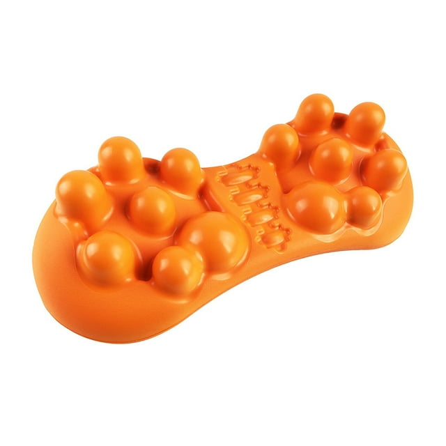 Graflsoa Orange B-Shape Lumbar Massage Cushion with 3D Finger Pressure Relief, Lightweight & Portable Design, 33cm Polyurethane Support Pillow for Back Pain