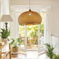 thumbnail image 4 of UEEYAC Japandi Home Decor Bamboo Ceiling Lamp Woven Rustic Pendant Lighting, 4 of 15