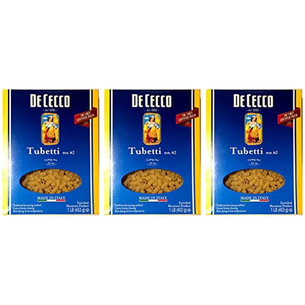 De Cecco, Tubetti No. 62 Pasta (Pack of 3), Imported from Fara San