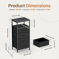 thumbnail image 5 of Bigleap Nightstand with Charging Station, 4-Drawer Bedside Table with USB/Type-C Ports, AC Outlets & LED Light Strip, Adjustable Feet, Black, 5 of 9