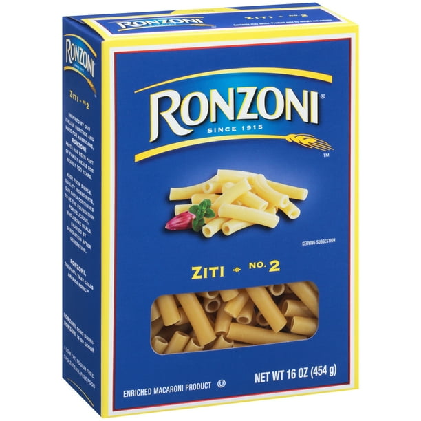 Ronzoni Ziti Pasta, 16Ounce Box