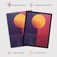 thumbnail image 2 of Sunset On Plum Abstract Geometric Sky Changing Colours Purple Orange Oil Painting Large Wall Art Poster Print Thick Paper 18X24 Inch, 2 of 5