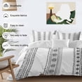 thumbnail image 4 of Black Geometric Bedding 3 Piece Duvet Cover Set Queen Size, Boho Lines White Modern Abstract Art Soft Microfiber Comforter Cover with Zipper Closure & Pillowcases, Wrinkle & FadeResistant Quilt Cover, 4 of 9