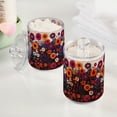 thumbnail image 2 of Yayeee 4 Pack Qtip Holder Bathroom Cotton Swab Canister with Lid Clear Dispenser Set, Purple Flowers, 2 of 6