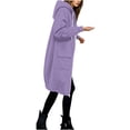 thumbnail image 5 of Smsaxvxz Women's Zip Up Hoodies Fall Fashion Solid Long Sleeve Sweatshirts Oversized Winter Cardigan Jacket Coat with Pocket Purple 2XL, 5 of 7