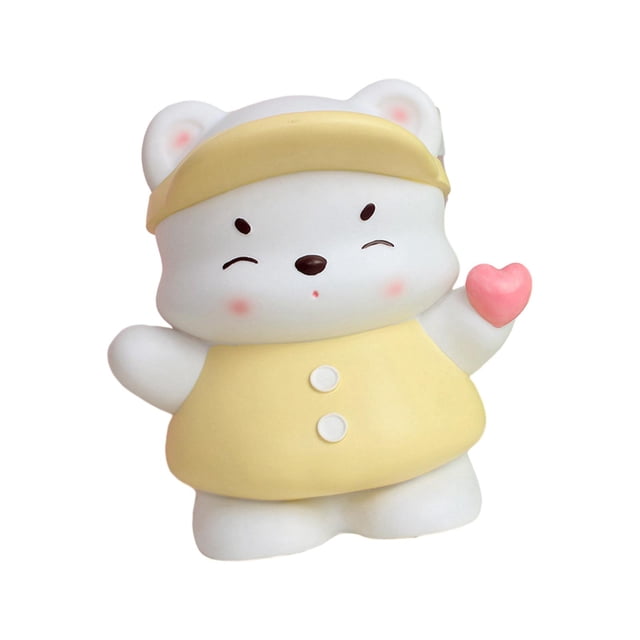 Hucha para niños, estatuilla de oso, artesanías decorativas coleccionables de escritorio, decoración delicada para el hogar, hucha, tarro de regalo de con corazón