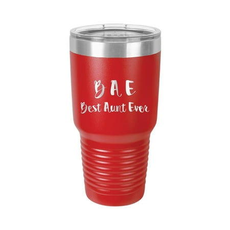 

BAE Best Aunt Ever - Engraved 30 oz Tumbler Mug Cup Unique Funny Birthday Gift Graduation Gifts for Women Aunt auntie aunty (30 Ring Red)