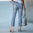 thumbnail image 5 of Brglopf Capri Jeans for Women Stretch High Waisted Distressed Denim Capris Ripped Skinny Cropped Pants with Pockets, 5 of 9