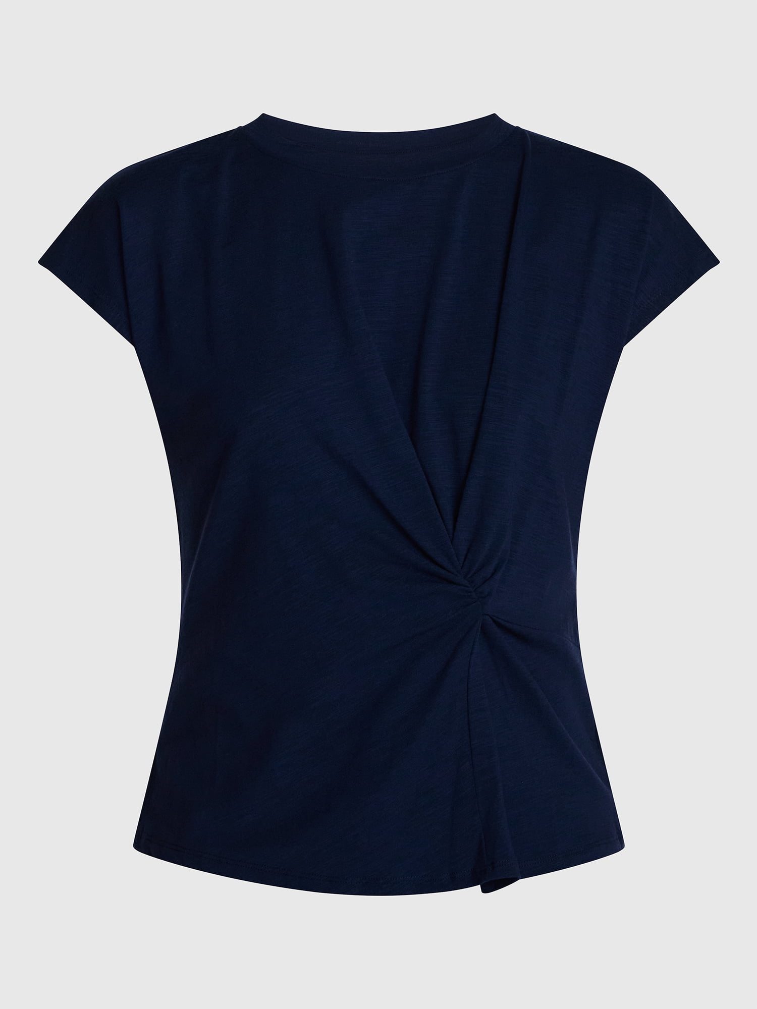 Time and Tru Women's Twist-Front Tee with Short Sleeves, Sizes XS-XXXL