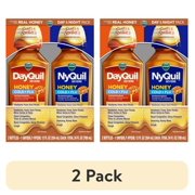 (2 pack) Vicks DayQuil and NyQuil Severe Cold and Flu Liquid, Cold Medicine for Adults, Honey, 2x12 Fl oz