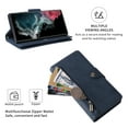 thumbnail image 3 of Dteck Case for Samsung Galaxy A25 5G,Magnetic Premium PU Leather Wallet Card Slots Case Zipper Flip Folio with Wrist Strap Kickstand Protective Cover for Galaxy A25,Blue, 3 of 8