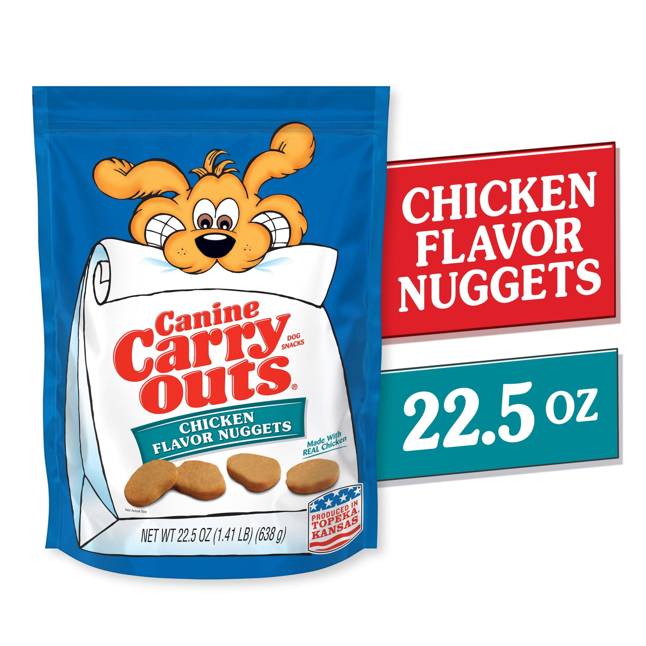 (6 pack) Canine Carry Outs Chicken Flavor Nuggets Dog Snacks, 22.5 oz