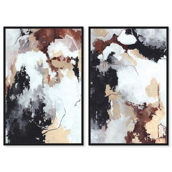 Moments of Serenity Canvas Print Abstract Wall Decor Set by Art Remedy, Black Frame, 10 x 15