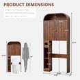thumbnail image 6 of YOCWO Arched Over The Toilet Storage Cabinet with Carved Fluted Line, Storage Cabinet Over Toilet with 2 Doors and Open Shelf, Home Space Saver for Bathroom Laundry Room Living Room, Walnut, 6 of 9