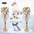 thumbnail image 5 of 10pcs 21.7inch Gold Crystal Flower Stand Wedding Centerpieces Tabletop Metal Flower Vase for Wedding Table Centerpieces, 5 of 19