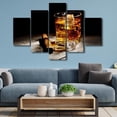 thumbnail image 3 of TISHIRON 5PCS Framed Whiskey Theme Canvas Wall Art Set,60"x32" Ice Cubes Whisky and Cigar Wall Canvas Art Decor, 3 of 7