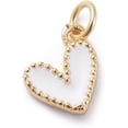 thumbnail image 1 of 10 colgantes de corazón de latón esmaltado, colgante de corazón blanco, adorno con baño de oro de 18k., 1 of 2